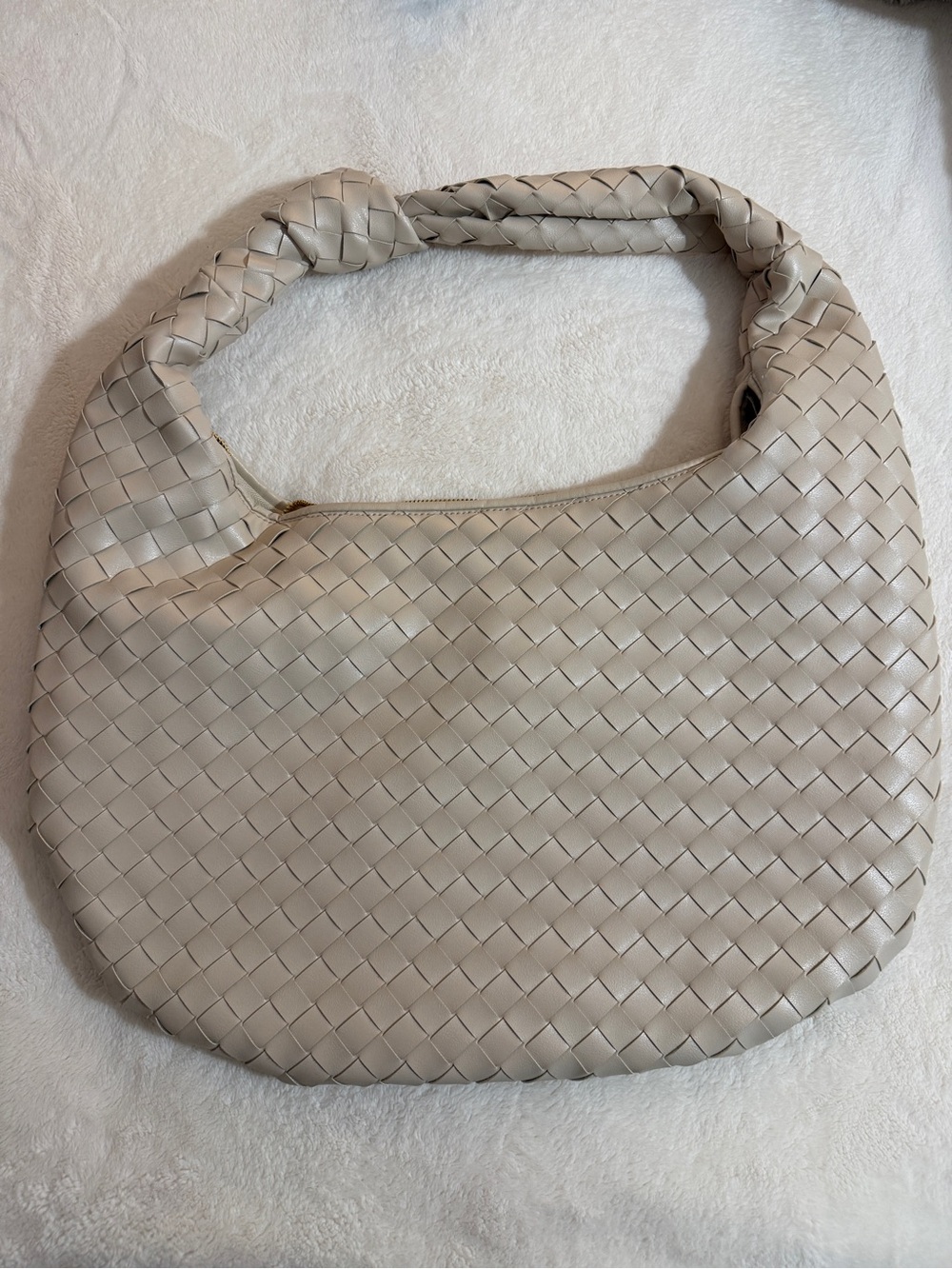 Anthropologie Woven Shoulder Hobo Bag in Beige - Picture 2 of 5